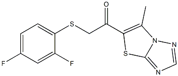 2-[(2,4-difluorophenyl)sulfanyl]-1-(6-methyl[1,3]thiazolo[3,2-b][1,2,4]triazol-5-yl)-1-ethanone 结构式