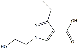 3-ethyl-1-(2-hydroxyethyl)-1H-pyrazole-4-carboxylic acid 化学構造式