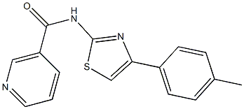 N-[4-(4-methylphenyl)-1,3-thiazol-2-yl]nicotinamide,,结构式