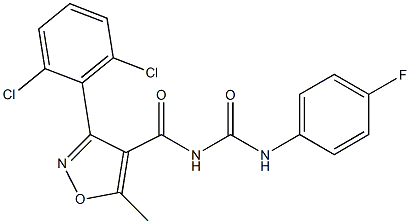 N-{[3-(2,6-dichlorophenyl)-5-methylisoxazol-4-yl]carbonyl}-N'-(4-fluorophenyl)urea,,结构式