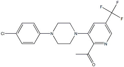 1-[3-[4-(4-chlorophenyl)piperazino]-5-(trifluoromethyl)-2-pyridinyl]-1-ethanone,,结构式