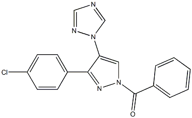 [3-(4-chlorophenyl)-4-(1H-1,2,4-triazol-1-yl)-1H-pyrazol-1-yl](phenyl)methanone 结构式