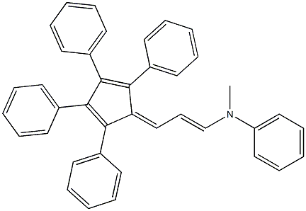 N1-methyl-N1-[3-(2,3,4,5-tetraphenylcyclopenta-2,4-dienyliden)prop-1-enyl]a niline Structure