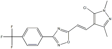 5-[2-(5-chloro-1,3-dimethyl-1H-pyrazol-4-yl)vinyl]-3-[4-(trifluoromethyl)phenyl]-1,2,4-oxadiazole 结构式
