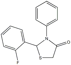 2-(2-fluorophenyl)-3-phenyl-1,3-thiazolan-4-one|