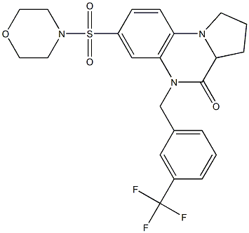 7-(morpholinosulfonyl)-5-[3-(trifluoromethyl)benzyl]-1,2,3,3a-tetrahydropyrrolo[1,2-a]quinoxalin-4(5H)-one 结构式