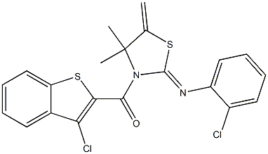 (3-chlorobenzo[b]thiophen-2-yl){2-[(2-chlorophenyl)imino]-4,4-dimethyl-5-methylidene-1,3-thiazolan-3-yl}methanone|