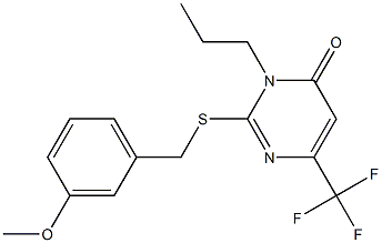 2-[(3-methoxybenzyl)sulfanyl]-3-propyl-6-(trifluoromethyl)-4(3H)-pyrimidinone Structure