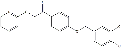 1-{4-[(3,4-dichlorobenzyl)oxy]phenyl}-2-(2-pyridylthio)ethan-1-one,,结构式