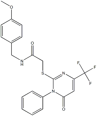 N-(4-methoxybenzyl)-2-{[6-oxo-1-phenyl-4-(trifluoromethyl)-1,6-dihydro-2-pyrimidinyl]sulfanyl}acetamide Structure