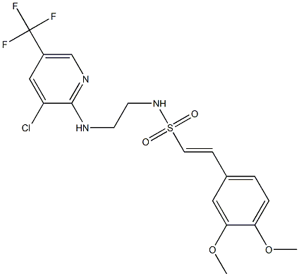 (E)-N-(2-{[3-chloro-5-(trifluoromethyl)-2-pyridinyl]amino}ethyl)-2-(3,4-dimethoxyphenyl)-1-ethenesulfonamide Struktur