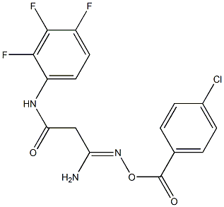 N1-(2,3,4-trifluorophenyl)-3-amino-3-{[(4-chlorobenzoyl)oxy]imino}propanamide,,结构式