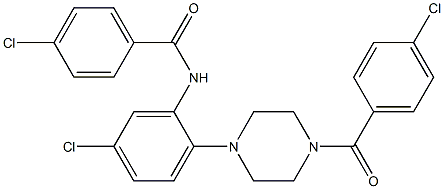4-chloro-N-{5-chloro-2-[4-(4-chlorobenzoyl)piperazino]phenyl}benzenecarboxamide Struktur