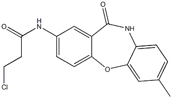 3-chloro-N-(7-methyl-11-oxo-10,11-dihydrodibenzo[b,f][1,4]oxazepin-2-yl)propanamide Struktur