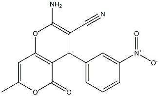 2-amino-7-methyl-4-(3-nitrophenyl)-5-oxo-4H,5H-pyrano[4,3-b]pyran-3-carbonitrile