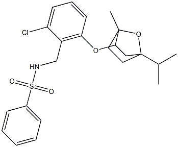 N-{2-chloro-6-[(4-isopropyl-1-methyl-7-oxabicyclo[2.2.1]hept-2-yl)oxy]benzyl}benzenesulfonamide Structure
