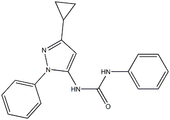 N-(3-cyclopropyl-1-phenyl-1H-pyrazol-5-yl)-N'-phenylurea,,结构式