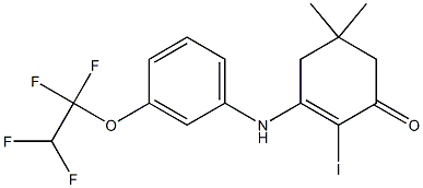 2-iodo-5,5-dimethyl-3-[3-(1,1,2,2-tetrafluoroethoxy)anilino]-2-cyclohexen-1-one,,结构式