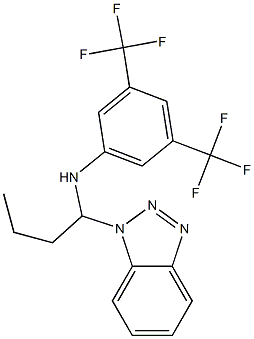 N1-[1-(1H-1,2,3-benzotriazol-1-yl)butyl]-3,5-di(trifluoromethyl)aniline,,结构式
