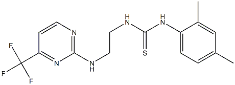 N-(2,4-dimethylphenyl)-N'-(2-{[4-(trifluoromethyl)pyrimidin-2-yl]amino}ethyl)thiourea 化学構造式