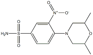 4-(2,6-dimethylmorpholino)-3-nitrobenzene-1-sulfonamide 结构式