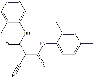 N1-(2-methylphenyl)-2-cyano-3-(2,4-dimethylanilino)-3-thioxopropanamide 结构式