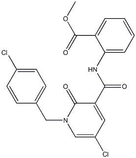 methyl 2-({[5-chloro-1-(4-chlorobenzyl)-2-oxo-1,2-dihydro-3-pyridinyl]carbonyl}amino)benzenecarboxylate Struktur