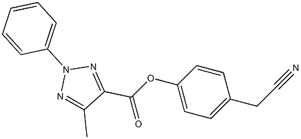 4-(cyanomethyl)phenyl 5-methyl-2-phenyl-2H-1,2,3-triazole-4-carboxylate Struktur