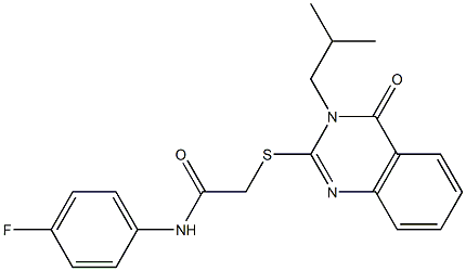 N1-(4-fluorophenyl)-2-[(3-isobutyl-4-oxo-3,4-dihydroquinazolin-2-yl)thio]acetamide Structure