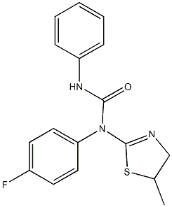 N-(4-fluorophenyl)-N-(5-methyl-4,5-dihydro-1,3-thiazol-2-yl)-N'-phenylurea Struktur