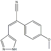 2-(4-methoxyphenyl)-3-(1H-pyrazol-4-yl)acrylonitrile,,结构式