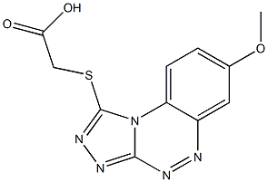 2-[(7-methoxybenzo[e][1,2,4]triazolo[3,4-c][1,2,4]triazin-1-yl)thio]acetic acid 化学構造式
