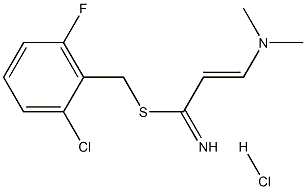 2-chloro-6-fluorobenzyl 3-(dimethylamino)prop-2-enimidothioate hydrochloride,,结构式