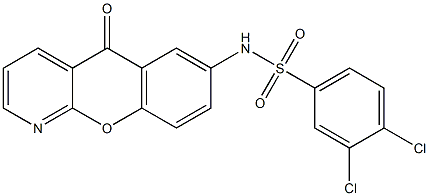 N1-(5-oxo-5H-chromeno[2,3-b]pyridin-7-yl)-3,4-dichlorobenzene-1-sulfonamide 结构式