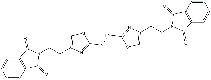 2-{2-[2-(2-{4-[2-(1,3-dioxo-1,3-dihydro-2H-isoindol-2-yl)ethyl]-1,3-thiazol-2-yl}hydrazino)-1,3-thiazol-4-yl]ethyl}-1H-isoindole-1,3(2H)-dione Struktur