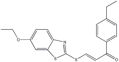 3-[(6-ethoxy-1,3-benzothiazol-2-yl)thio]-1-(4-ethylphenyl)prop-2-en-1-one 化学構造式