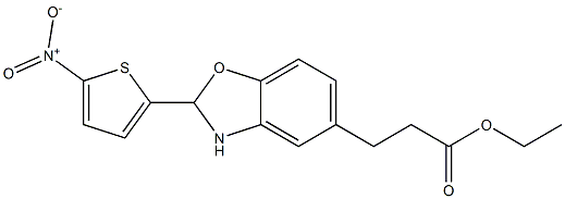 ethyl 3-[2-(5-nitro-2-thienyl)-2,3-dihydro-1,3-benzoxazol-5-yl]propanoate 化学構造式