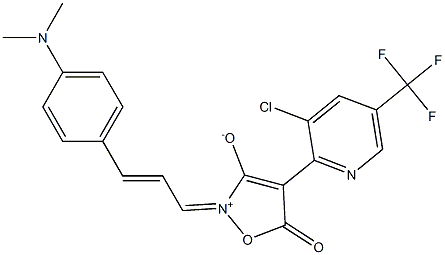 4-[3-chloro-5-(trifluoromethyl)-2-pyridinyl]-2-{3-[4-(dimethylamino)phenyl]-2-propenylidene}-5-oxo-2,5-dihydroisoxazol-2-ium-3-olate Structure