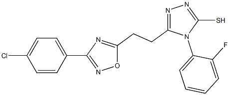 5-{2-[3-(4-chlorophenyl)-1,2,4-oxadiazol-5-yl]ethyl}-4-(2-fluorophenyl)-4H-1,2,4-triazole-3-thiol Structure