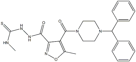 2-({4-[(4-benzhydrylpiperazino)carbonyl]-5-methyl-3-isoxazolyl}carbonyl)-N-methyl-1-hydrazinecarbothioamide Structure