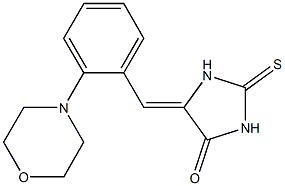 5-[(E)-(2-morpholinophenyl)methylidene]-2-thioxotetrahydro-4H-imidazol-4-one Struktur