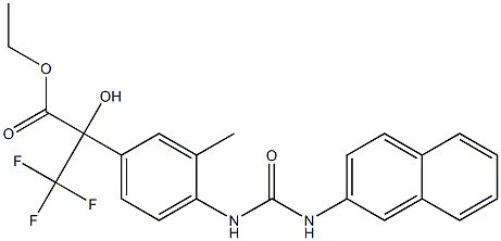 ethyl 3,3,3-trifluoro-2-hydroxy-2-(3-methyl-4-{[(2-naphthylamino)carbonyl]amino}phenyl)propanoate Structure