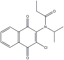 N-(3-chloro-1,4-dioxo-1,4-dihydro-2-naphthalenyl)-N-isopropylpropanamide 化学構造式