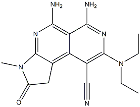 5,6-diamino-8-(diethylamino)-3-methyl-2-oxo-2,3-dihydro-1H-pyrrolo[2,3-c]-2,7-naphthyridine-9-carbonitrile 结构式