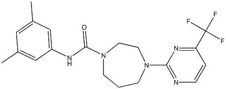 N1-(3,5-dimethylphenyl)-4-[4-(trifluoromethyl)pyrimidin-2-yl]-1,4-diazepane-1-carboxamide Struktur