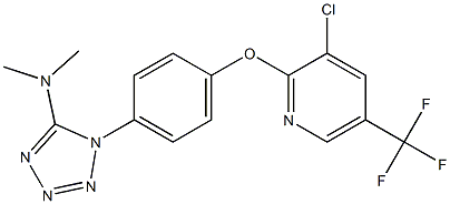 1-(4-{[3-chloro-5-(trifluoromethyl)-2-pyridinyl]oxy}phenyl)-N,N-dimethyl-1H-1,2,3,4-tetraazol-5-amine,,结构式