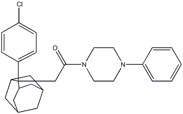 2-[2-(4-chlorophenyl)-2-adamantyl]-1-(4-phenylpiperazino)-1-ethanone,,结构式