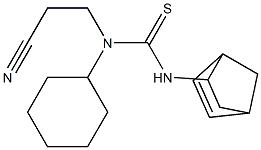 N'-bicyclo[2.2.1]hept-5-en-2-yl-N-(2-cyanoethyl)-N-cyclohexylthiourea Struktur