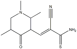 2-cyano-3-(1,2,5-trimethyl-4-oxo-3-piperidinyl)-2-propenethioamide,,结构式