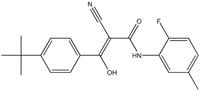 (Z)-3-[4-(tert-butyl)phenyl]-2-cyano-N-(2-fluoro-5-methylphenyl)-3-hydroxy-2-propenamide,,结构式